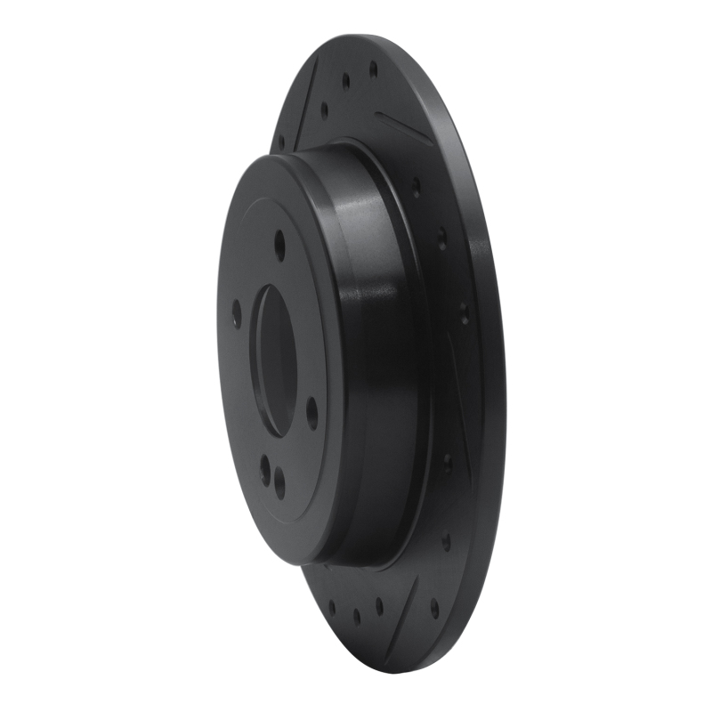 Dodge Attitude Brake Rotor (1) - Rear Left - R1 Concepts - Drilled & Slotted - Black - `12-`25